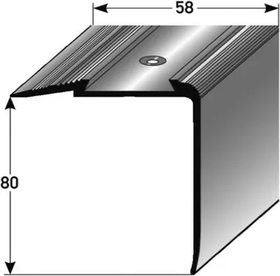 Produktbild von PROVISTON | Treppenkanten- & Winkelprofil | Aluminium | 80 x 58 x 1000 mm | Silber