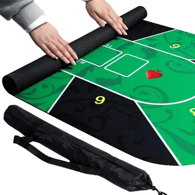 Produktbild von Spielmatte für Pokertisch, 60x120 cm, grün, für Texas Hold'em