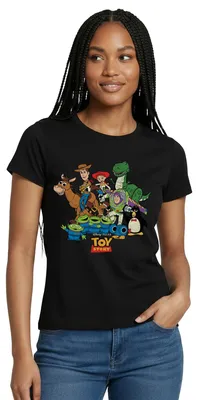 Produktbild von Spreadshirt Toy Story Charaktere Frauen T-Shirt, XXL, Schwarz