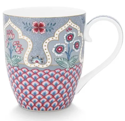 Produktbild von Pip Studio Henkelbecher Flower Festival Scallop Deco Hellblau (XL)