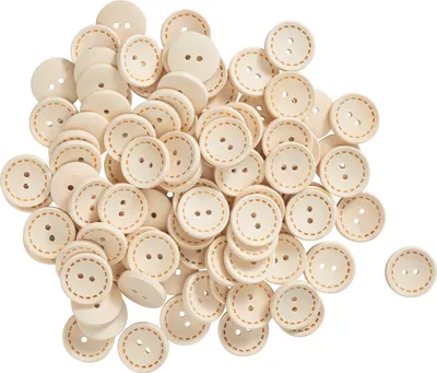Produktbild von VBS XXL Holzknöpfe "Nähstrich", 100 Stück Ø 20 mm