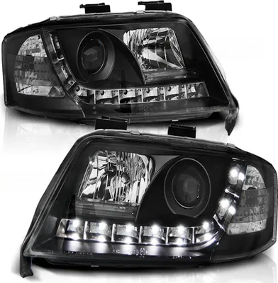 Produktbild von Scheinwerfer LED Tagfahrlicht Optik passend für Audi A6 C5 4B Bj. 97-01 Schwarz
