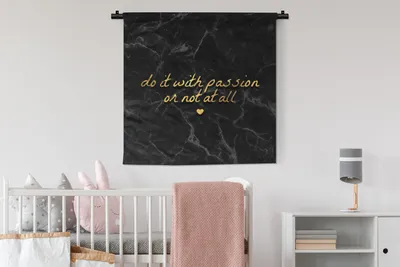 Produktbild von MuchoWow® Wandteppich Wandbehang Zitate - Sprichwörter - Gold - Marmor 90x90 cm Tapisserie Dekoration Wandtuch - Wandaufhänger