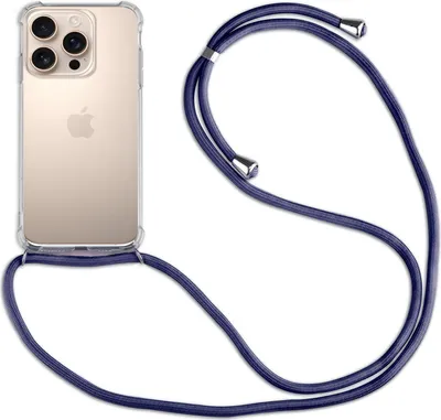 Produktbild von Handykette für Apple iPhone 16 Pro – Handyhülle mit Band & Kordel Blau