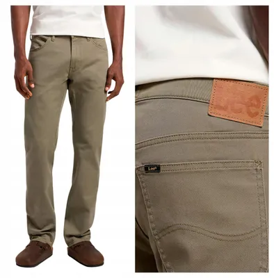 Immagine prodotto di Lee | Jeans da uomo, modello Daren, zip frontale, colore verde, tessuto elasticizzato, vestibilità regular, taglia W31 L34