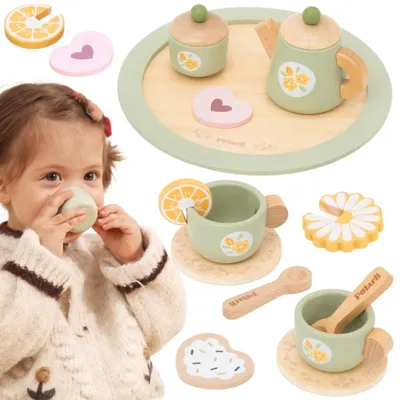 Produktbild von VIGA Holz-Frühlings-Teeservice – 15-teilig
