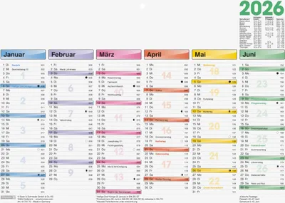 Produktbild von Tafelkalender A4quer Dataline 2026 Packung mit 25 Stück