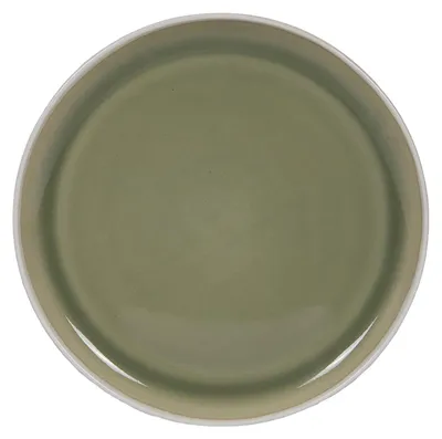 Produktbild von Dessertteller - Ø 21 cm - Olivgrün - Weiß - Steingut