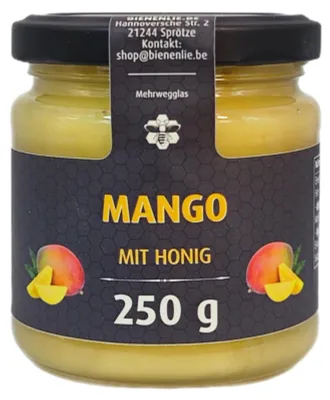 Produktbild von Mango mit Honig - fruchtig & milder Honigsüßer Aufstrich mit natürlicher Frucht | 250g perfekt zum verschenken & genießen