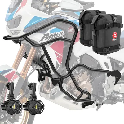 Produktbild von Set Sturzbügel + Scheinwerfer + Tasche für Honda Africa Twin 1000 CRF