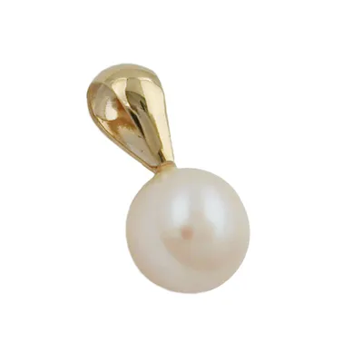 Produktbild von Anhänger ca. 6mm Zuchtperle rund 9Kt GOLD gold 12x6mm