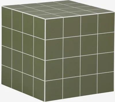 Produktbild von sweeek - Couchtisch, kubischer Beistelltisch in Keramik-Optik, matt 40 x 40 cm - Khaki