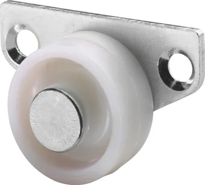 Produktbild von BS Rollen Bettkastenrolle Durchmesser 30mm Tragfähigkeit 50kg Kunststoff-Rad weiß Platte 52x24mm - E45