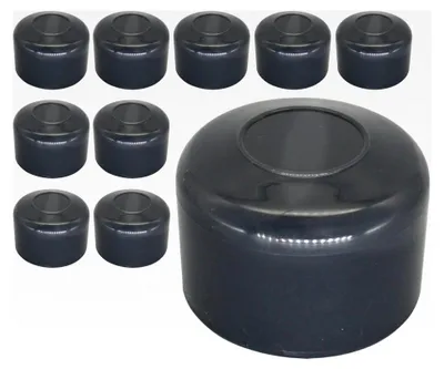 Produktbild von 10 Stück Zaunpfostenkappen rund 38 mm grau Kunststoffkappen für runde Zaunpfosten