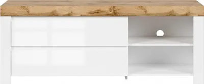 Obrázok produktu pre Black Red White TV stolík Holten RTV2S - biela / dub wotan / biely lesk