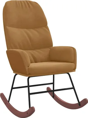 Image de vidaXL Chaise à bascule Marron Velours