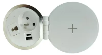 Produktbild von Einbauleiste IN 553045, Qi-Laden, USB A + C