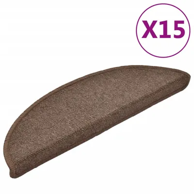 Obrázok produktu pre vidaXL Rohožky 15 ks 56x17x3 cm kávovo hnedá polkruhová