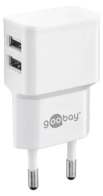Produktbild von Dual USB-Ladegerät 2,4 A (12W Output) weiß kompaktes USB-Netzteil mit 2xUSB Anschlüssen