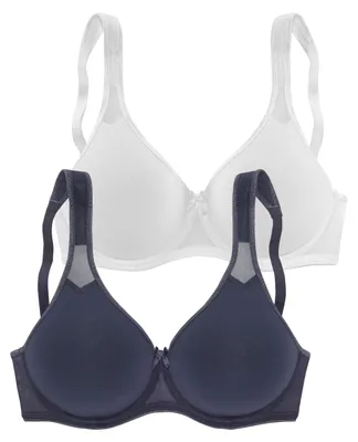 Produktbild von PETITE FLEUR T-Shirt-BH marine+weiß Größe 95 Cup D