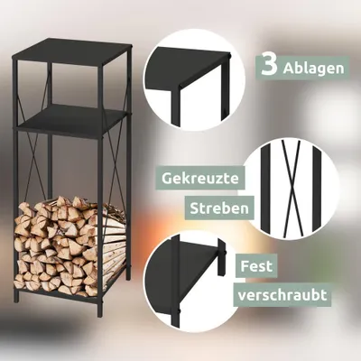 Produktbild von Kaminholzregal mit Ablage