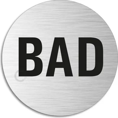 Produktbild von Türschild - Bad | Badezimmerschild Ø 75 mm aus Aluminiumschild selbstklebend