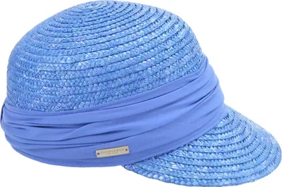 Seeberger elegante Strohborten Cap mit UV Schutz 80 in blau