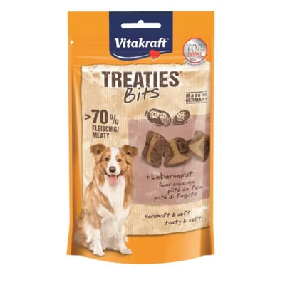 Produktbild von Vitakraft Treaties Bits, Universal, jede Rasse, Huhn, Leber, Schweinefleisch, Geflügel, Gemüse, 120 g