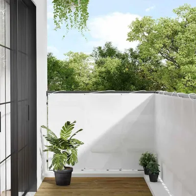 Image de vidaXL Pare-vue de balcon blanc 120x800 cm 100 % polyester-Oxford