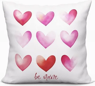 Immagine prodotto di Fodera per cuscino, fodera decorativa per cuscino per San Valentino Be Mine 40x40 cm Bianca, cuori