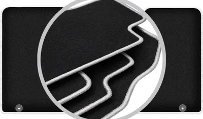 Produktbild von Fußmatten Velours Schwarz/Silber für Opel Vivaro II 2014-2019 Set 1-tlg