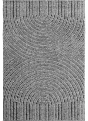 Produktbild von Kurzflor Teppich im skandinavischen Boho-Stil Wohnzimmer Silber 200x290 cm Rechteckig