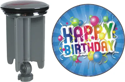 Produktbild von Waschbeckenstöpsel Waschbeckenstopfen Waschtischstöpsel »Happy Birthday«