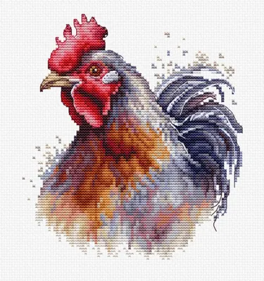 Zdjęcie produktu dla Zestaw do haftu krzyżykowego Luca-S z obręczą do haftu "Kogut", wzór liczony, 13,5x15cm