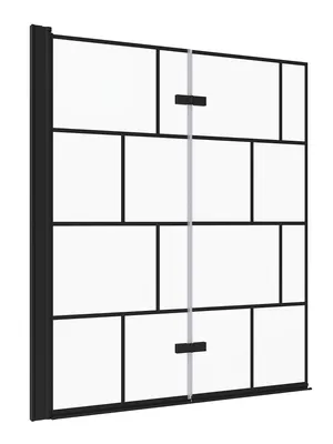 Produktbild von Badewannenaufsatz schwarz 120x140 cm 2 teilig ohne bohren
