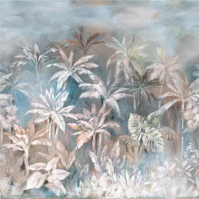 Produktbild von Fototapete 364422 Vliestapete Botanical Dschungel 265 x 265 cm Rasch Selection Blau