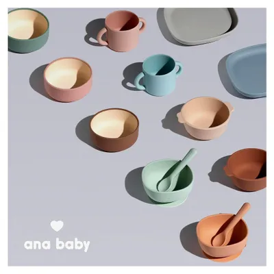Produktbild von 2 Silikon-Saugnapfteller für Babys und Kleinkinder, BPA-frei, spülmaschinen-, mikrowellen- und gefriergeeignet