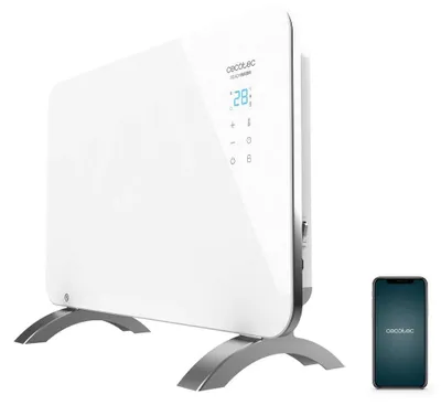 Productafbeelding van Cecotec 05318, Elektrische verwarming met ventilator, Geschikt voor binnen, plafond, tafel, vloer, wandmontage, wit, LED, 1000 W