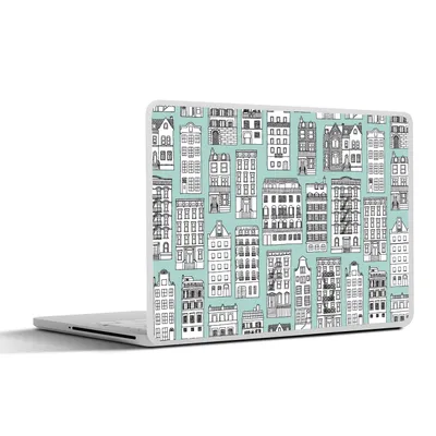 Produktbild von MuchoWow® Laptop Aufkleber Sticker Cover Muster - Häuser - Skandinavisch 30x22 cm - Laptop-Sticker