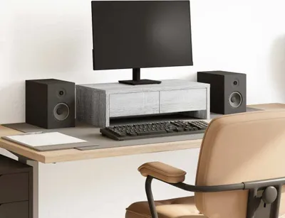 Produktbild von "im " Monitorständer mit Schubladen Grau Sonoma 50x27x15 cm - Monitorständer CC24045