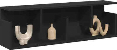 Produktbild von Wandschrank/Hängeschrank, Wandregal, 100x20x30 cm Schwarz Holzwerkstoff - Hängeregal CC31452