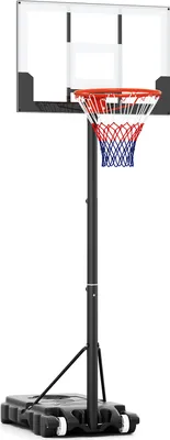 Obrázek produktu pro Basketbalový koš COSTWAY pro vnitřní i venkovní použití, nastavitelná výška 100 cm - 212 cm, přenosný stojan na koš s nerozbitnou PC deskou