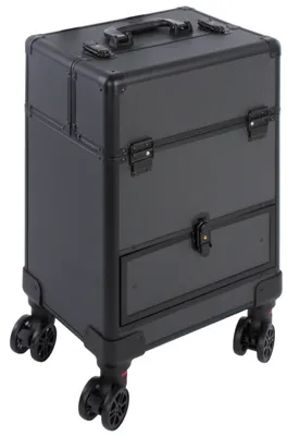 Produktbild von SEVICO Kosmetikkoffer Makeup Koffer Trolley Beauty Case Schminkkoffer Friseurkoffer Teleskop- und Tragegriff Samtfutter Trolley V4-BLACK
