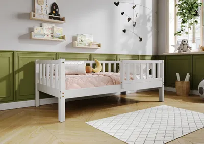 Obrázok produktu pre TIMBEE LENA detská posteľ Drevená detská posteľ - sivá - 90x180cm - 23cm nohy