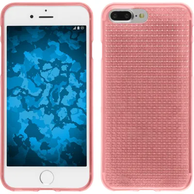 Produktbild von PhoneNatic Case kompatibel mit Apple iPhone 8 Plus - rosa Silikon Hülle Iced + 2 Schutzfolien