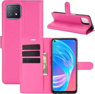 Zdjęcie produktu dla Pokrowiec ochronny na etui Oppo A72 / A73 Etui na telefon komórkowy Etui z portfelem, kolor: różowy