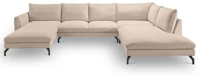 Produktbild von Sofa "Palma" in beige Cord Ecksofa U-Form 202 x 361 cm