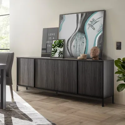 Immagine prodotto di Madia 4 ante Giugi 206x40x86 colore nero frassinato