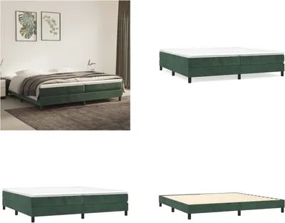 Produktbild von vidaXL Boxspringbett Dunkelgrün 200x200 cm Samt - Boxspringbett - Boxspringbetten - Bett - Schlafzimmermöbel