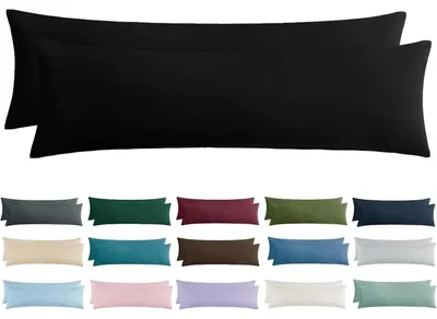 Produktbild von Kissenbezug 40x145 cm 2er Set Schwarz Mikrofaser mit Reißverschluss